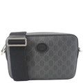 GUCCI Azalea Retro Interlocking G Supreme Canvas Shoulder Bag Black 703468