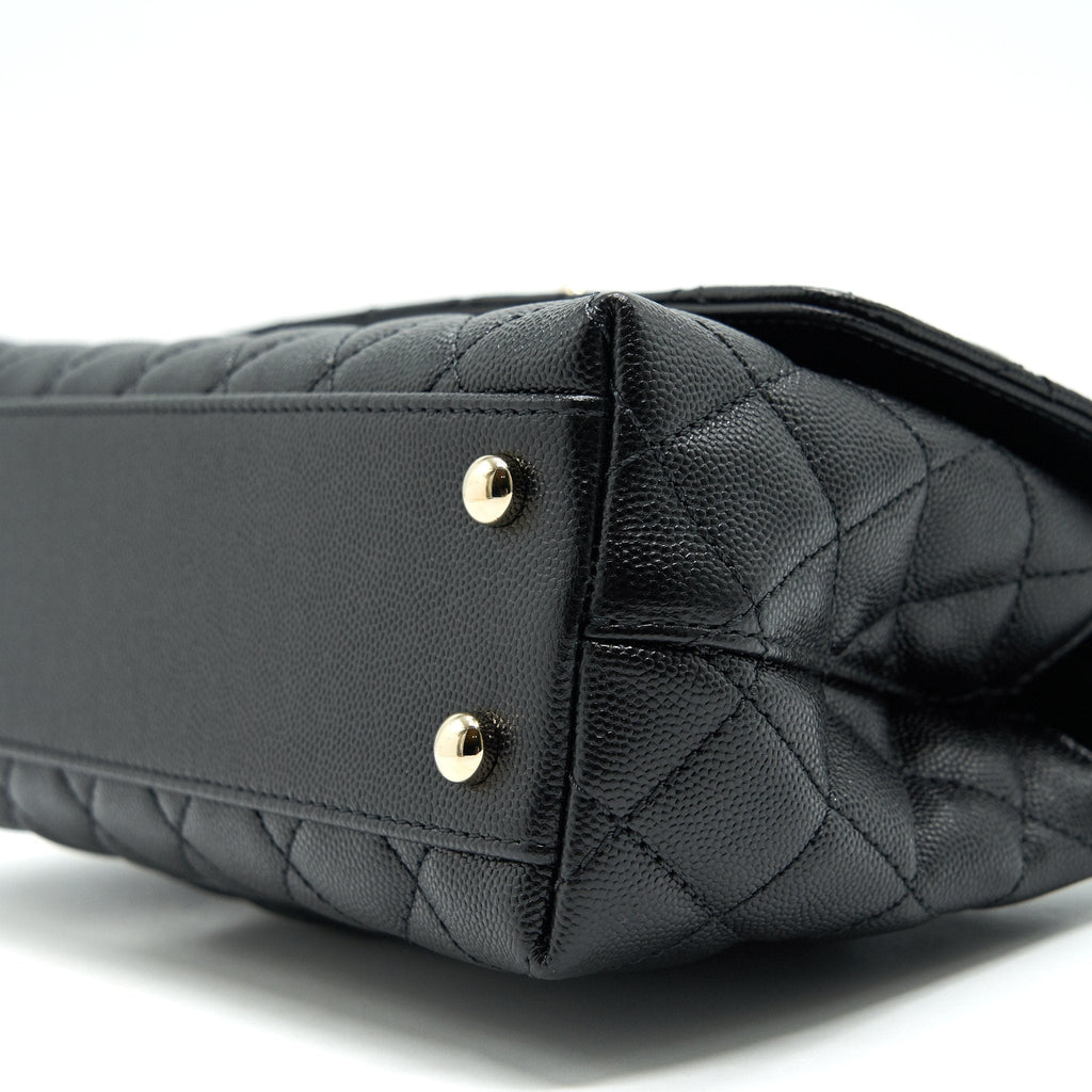 Chanel 21K Small Coco Handle 24cm Caviar Black L