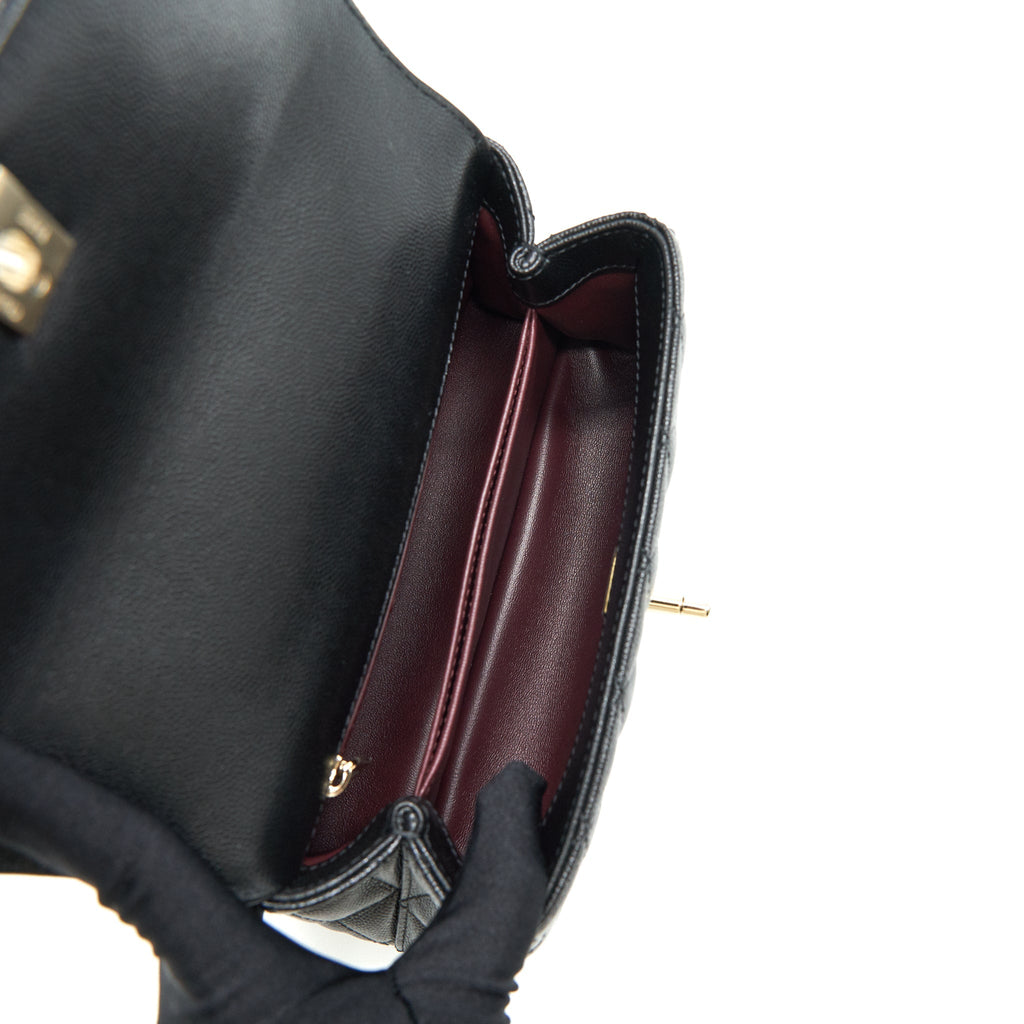 Chanel 21K Small (old mini) 24cm Cocohandle Black Caviar L