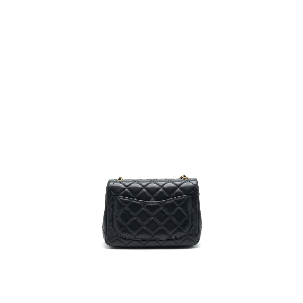 Chanel 21B Pearl Crush Mini Square Flap Bag Black
