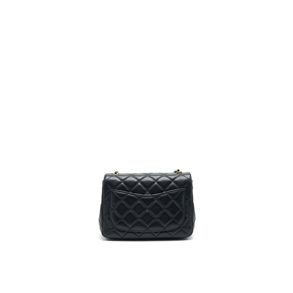 Chanel 21B pearl Crush Mini Square flap Bag Black