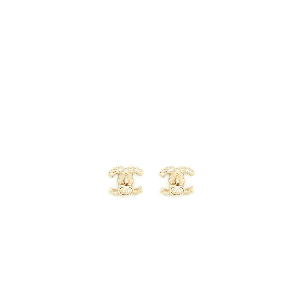 Chanel Mini CC Logo Earrings With Crystals L