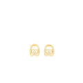 Chanel CC Logo Earrings With Full Crystal Gold Tone