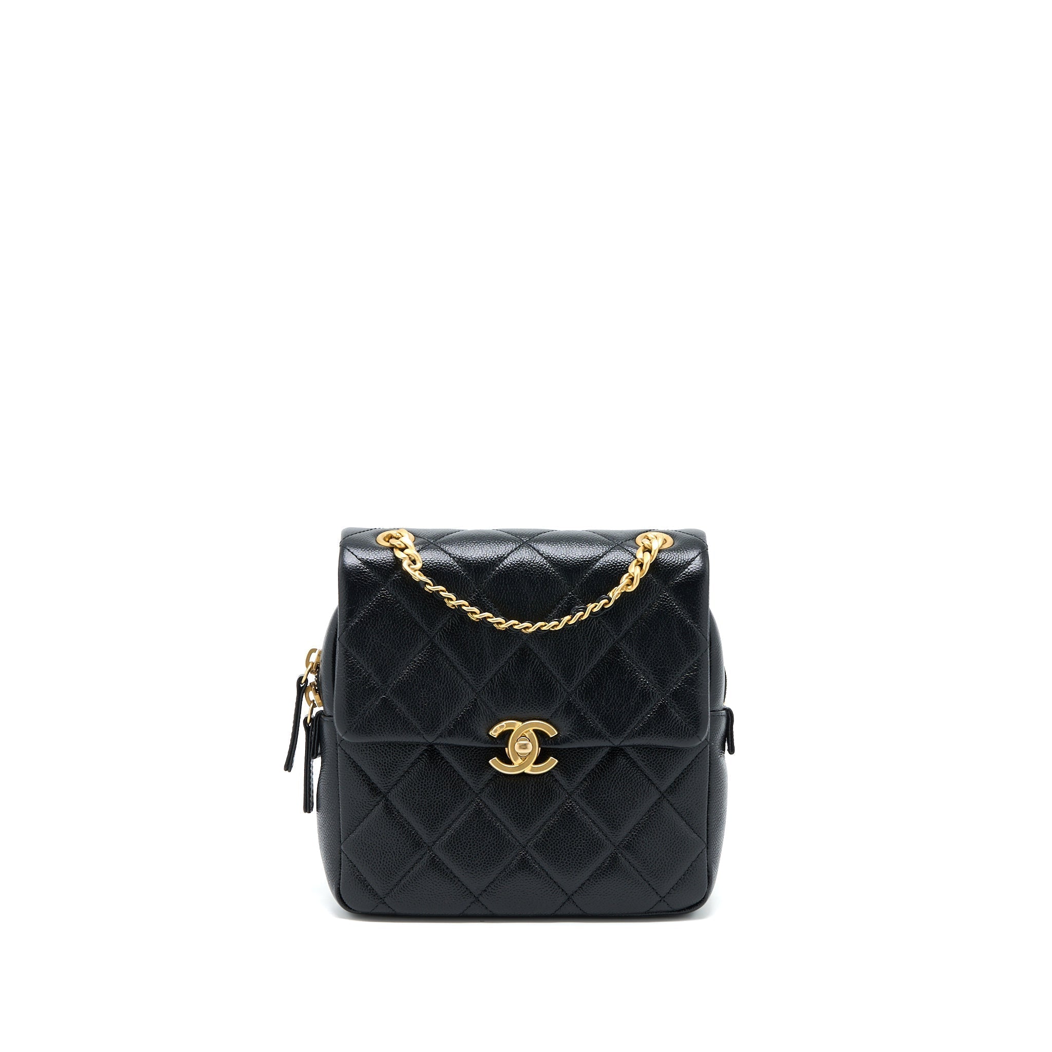 Chanel 22P Flap Backpack Caviar Black Brushed  (Microchip)