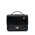 Chanel 22K Large Backpack Patent Black Brushed  (Microchip)