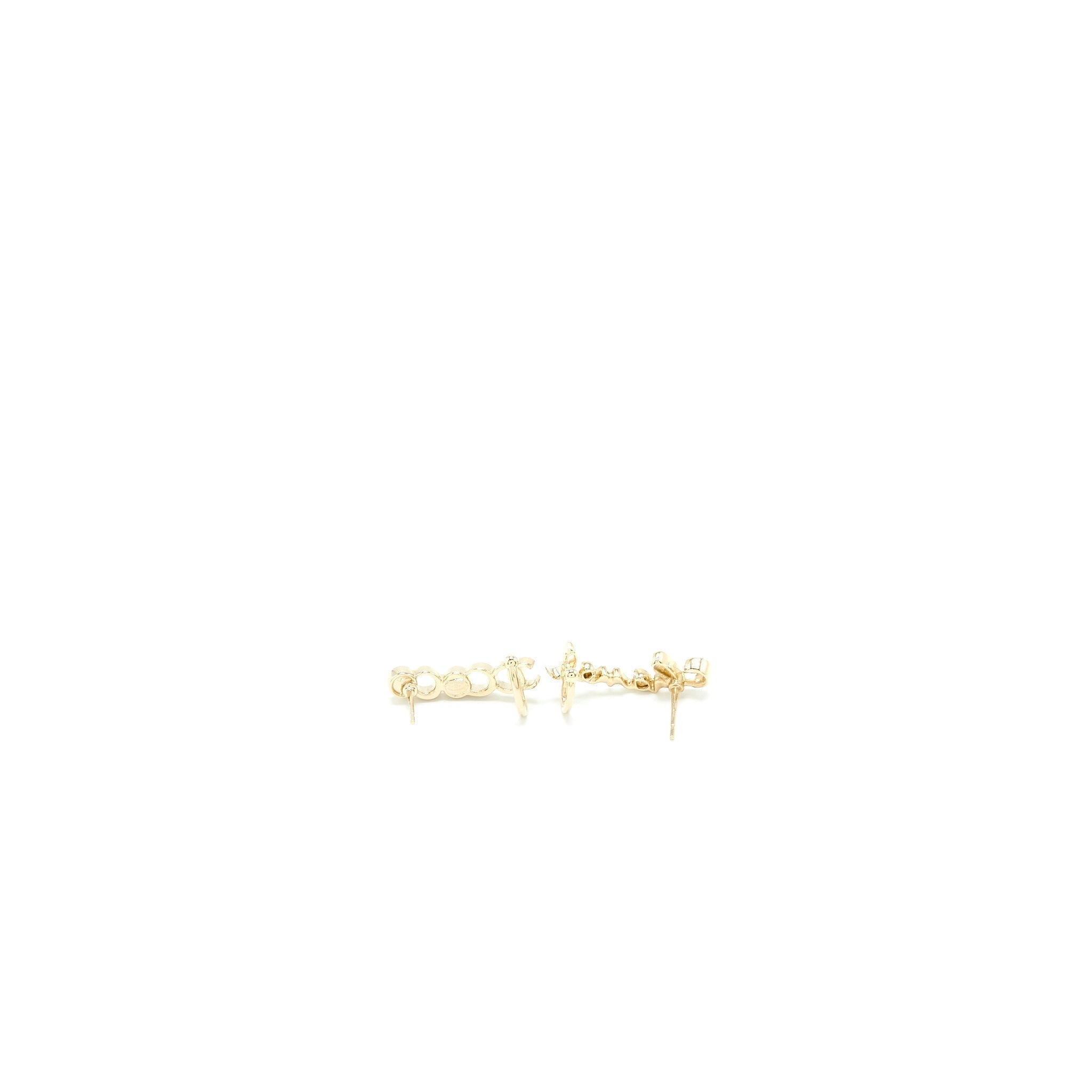 Chanel Coco/Chanel Letter Earrings Crystal Light Gold Tone