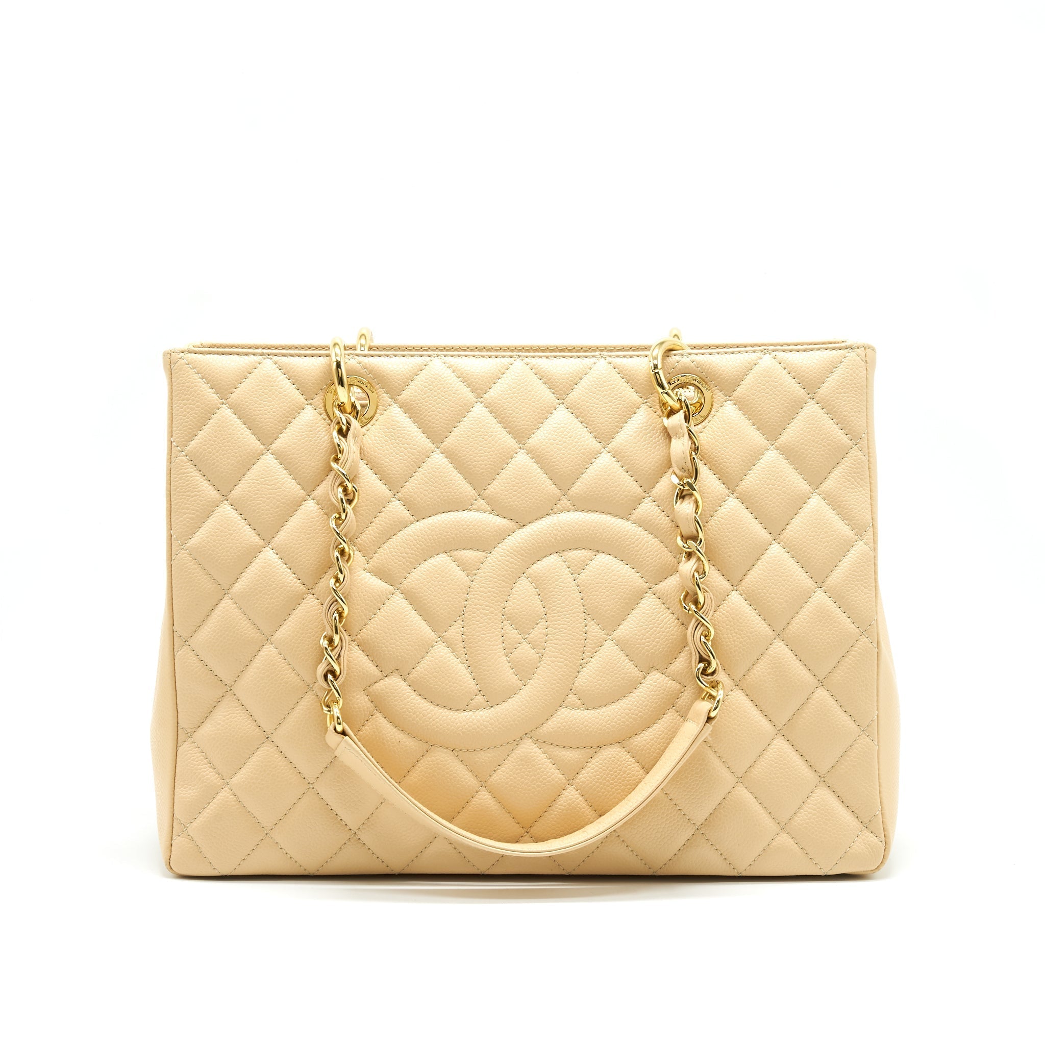 CHANEL CAVIAR GRAND SHOPPING TOTE GST BEIGE