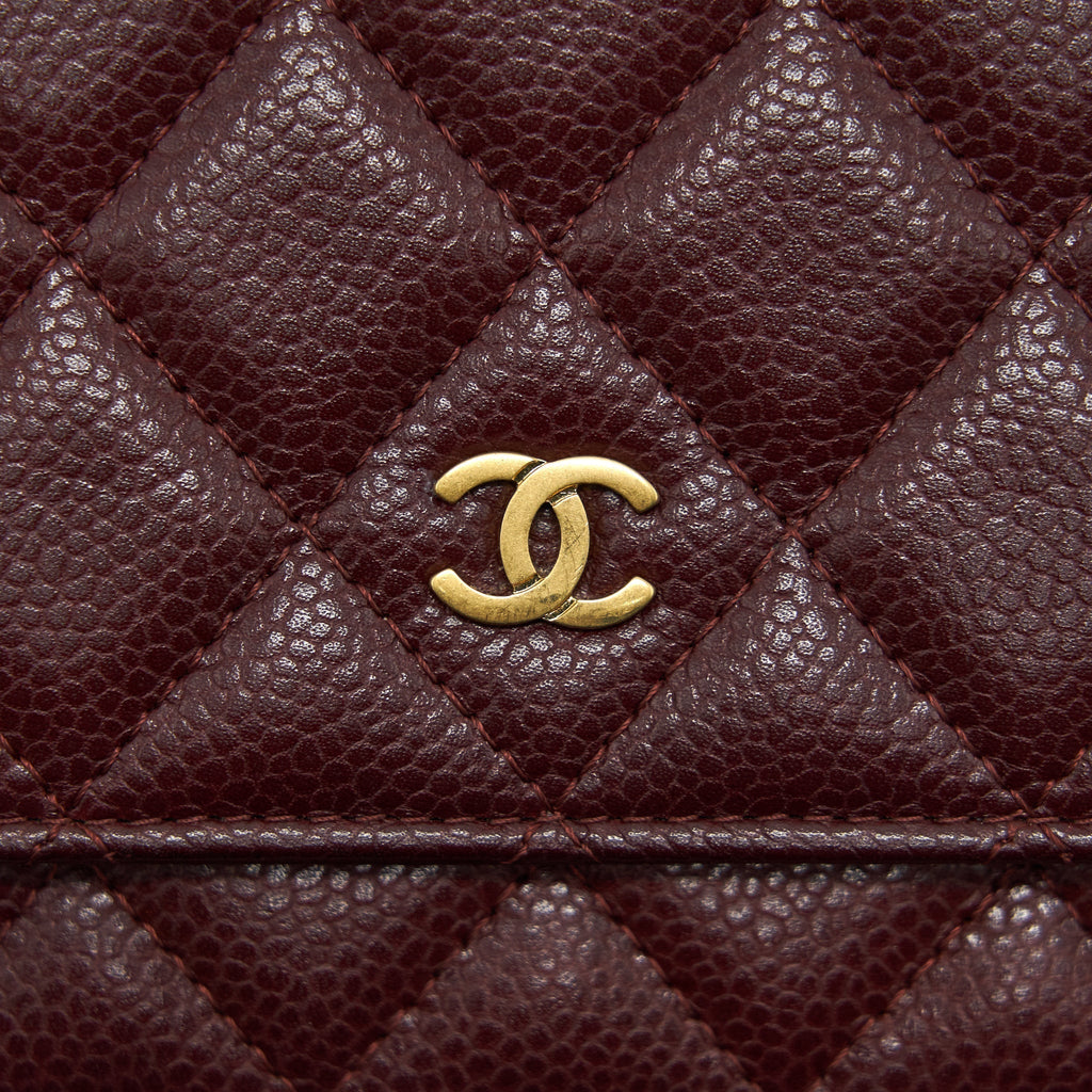 Chanel Burgundy Wallet on Chain Caviar