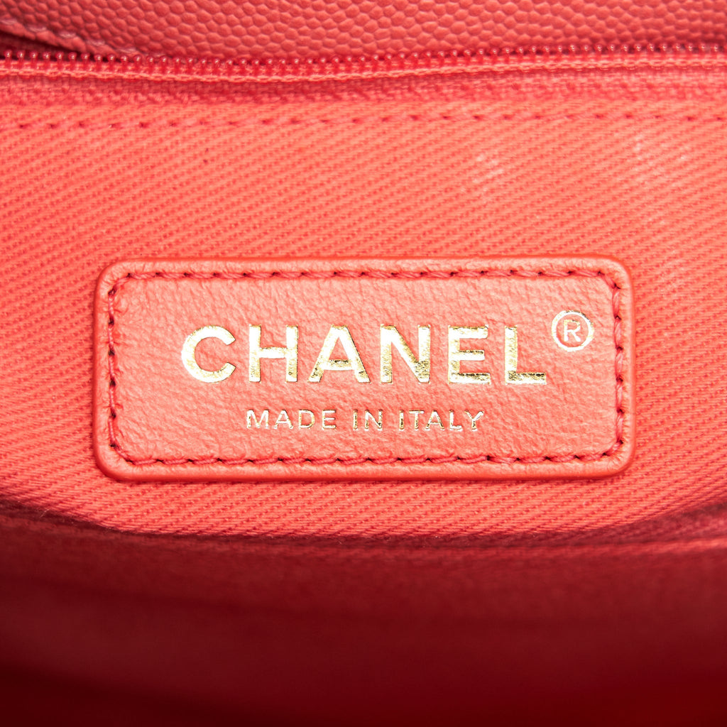 CHANEL SMALL COCO HANDLE FLAP BAG GRAINED CALFSKIN IN CORAL PINK
