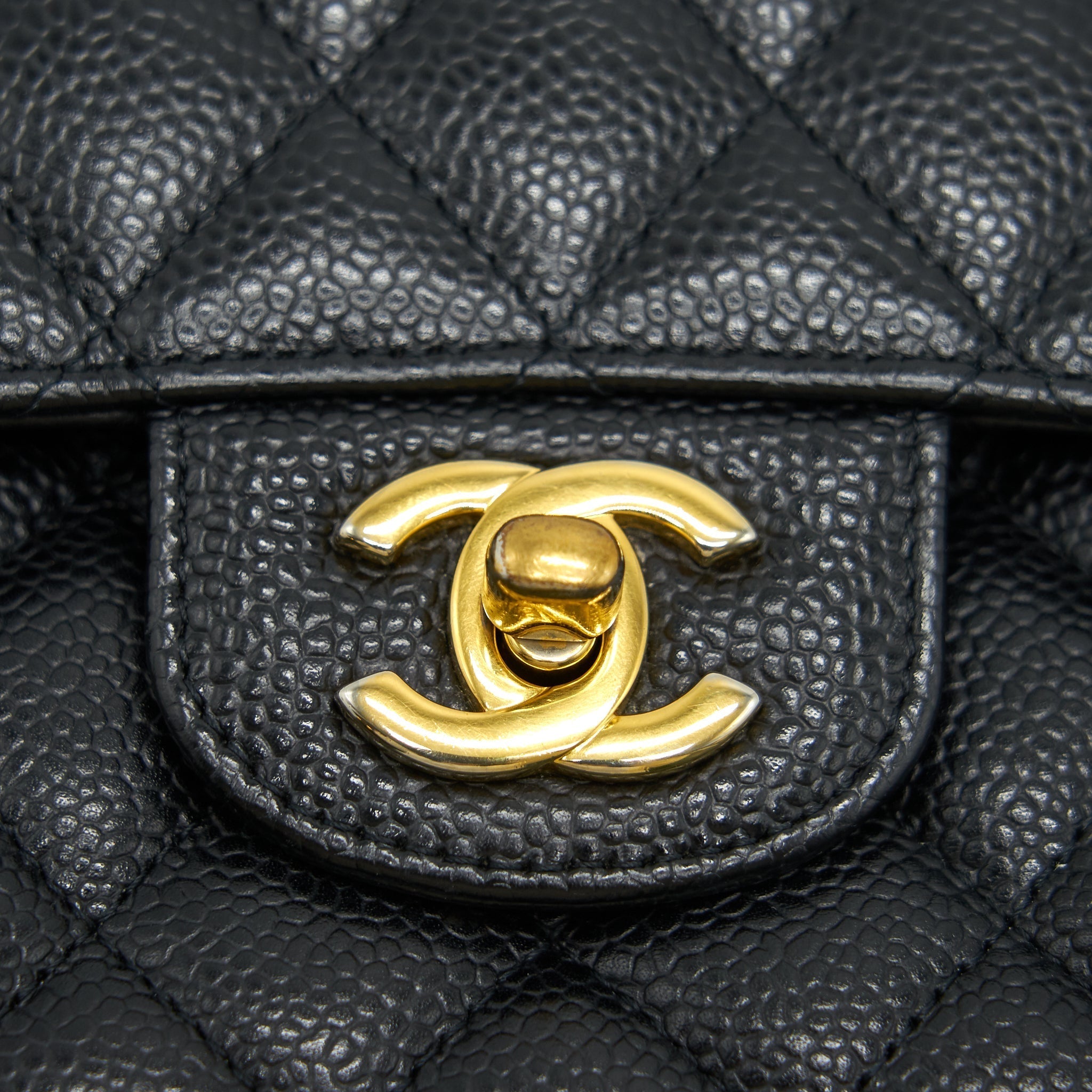 Chanel Medium Classic Double Flap Bag Caviar Black  Serial16