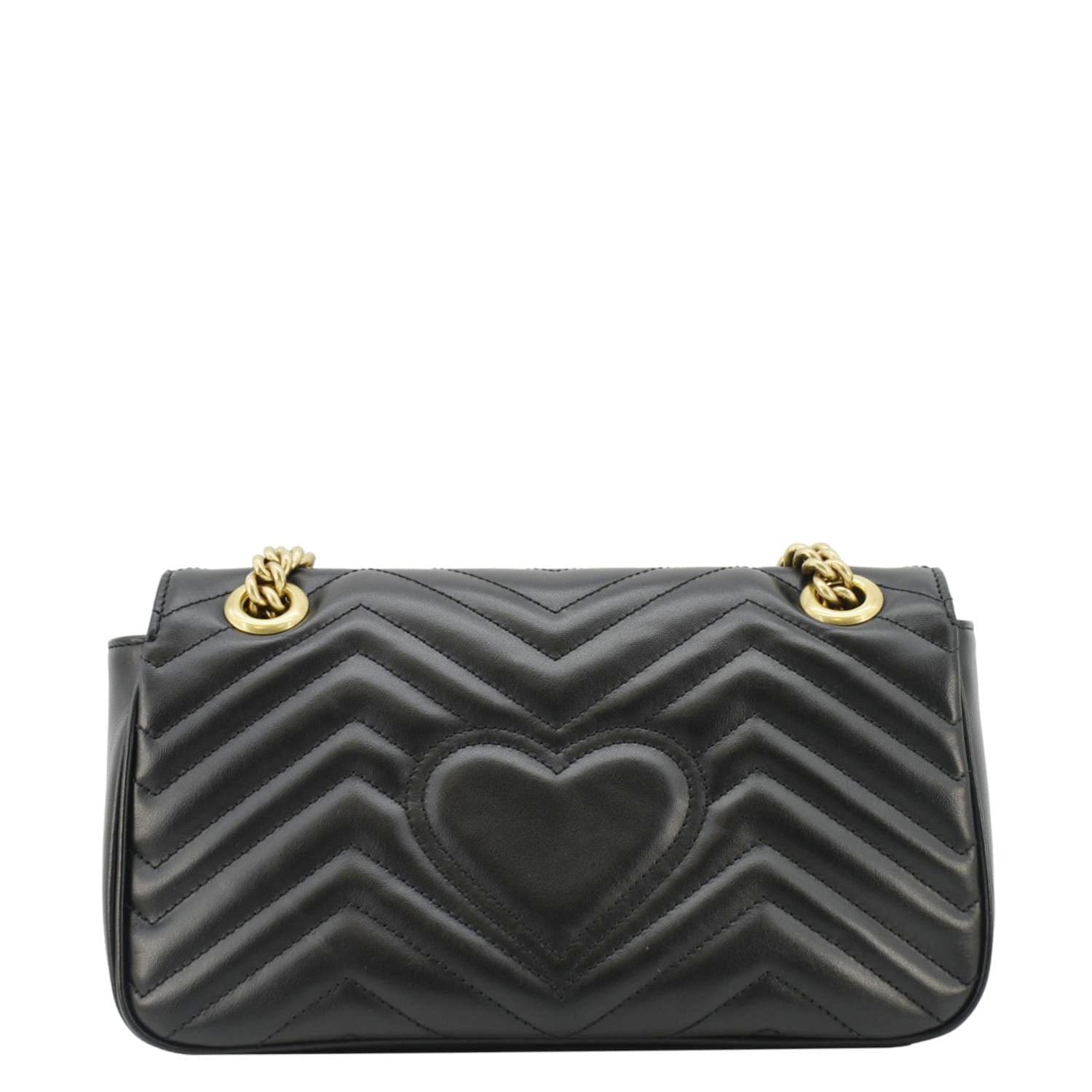 GUCCI GG Marmont Small Matelasse Leather Crossbody Bag Black 443497