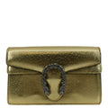 GUCCI Dionysus Super Mini Metallic Leather Crossbody Bag Gold 476432