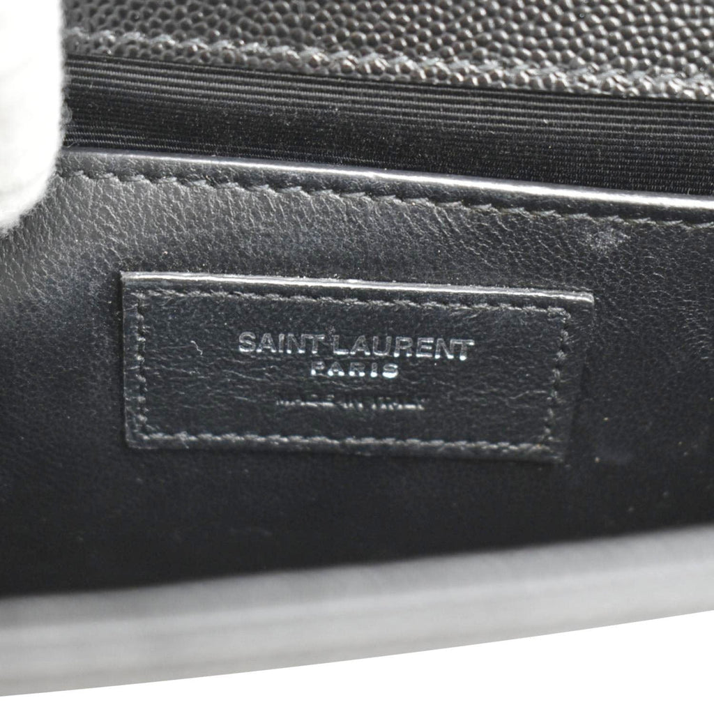 YVES SAINT LAURENT Kate Leather Chain Clutch Crossbody Bag Black