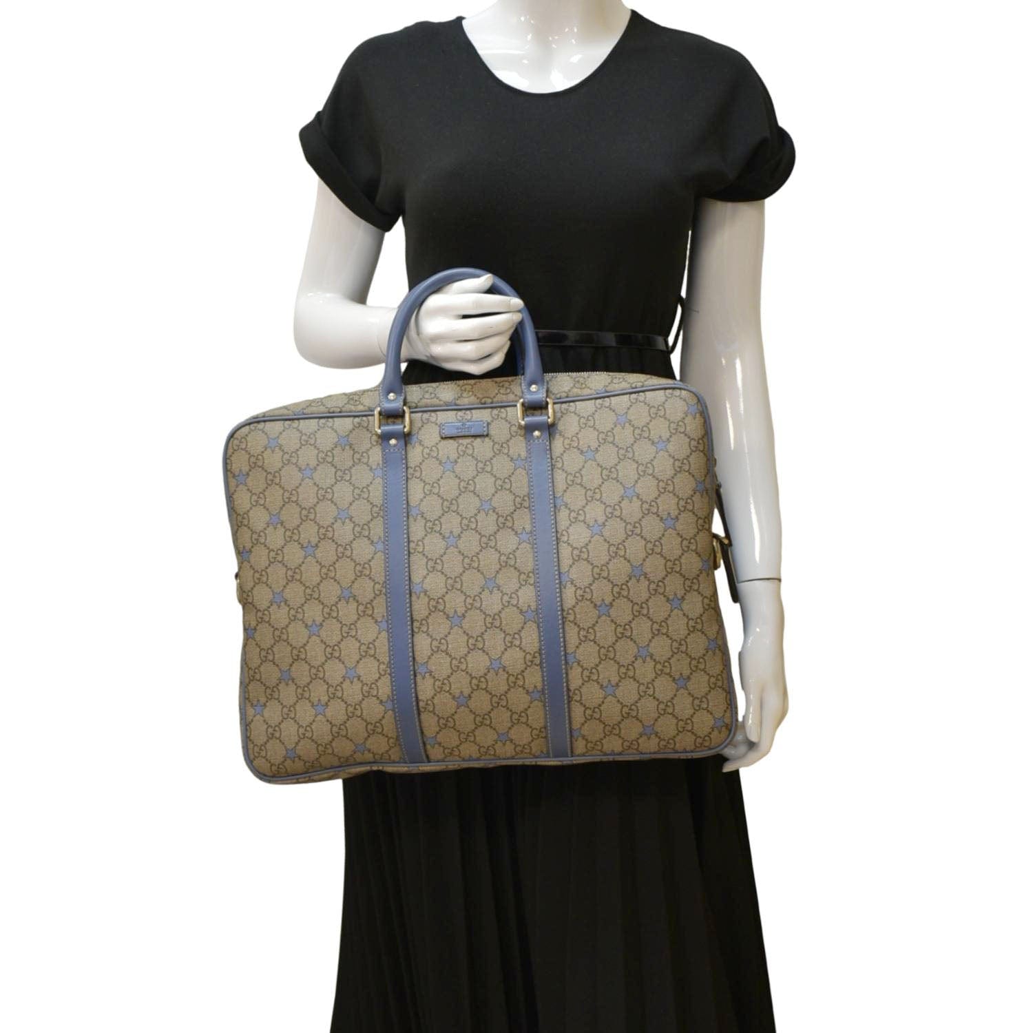 GUCCI GG Supreme Stars Briefcase Bag Beige