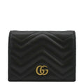 Gucci Marmont GG Matelasse Leather  Case Wallet Black 466492
