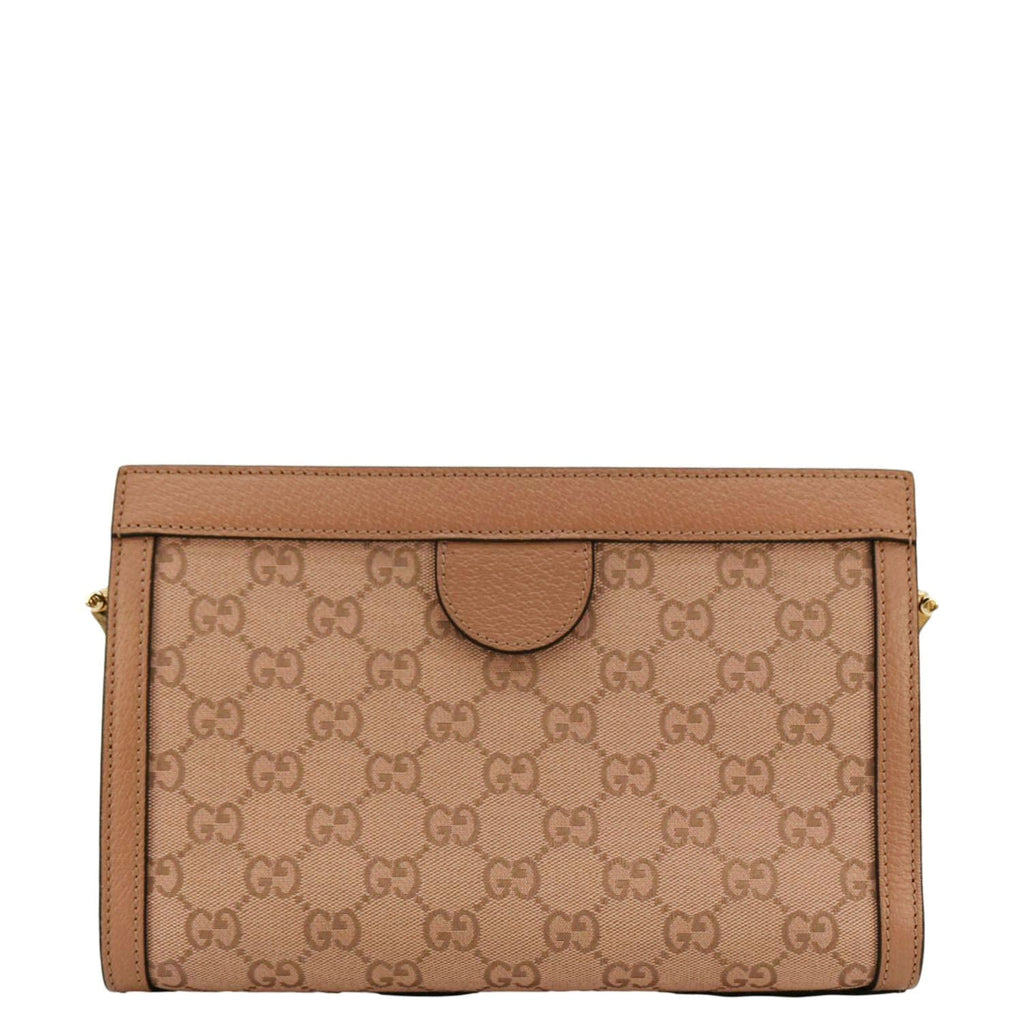 GUCCI Ophidia Small GG Canvas Chain Shoulder Bag Pink 503877