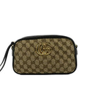 GUCCI Marmont Small Monogram Canvas Crossbody Camera Bag Beige 447632