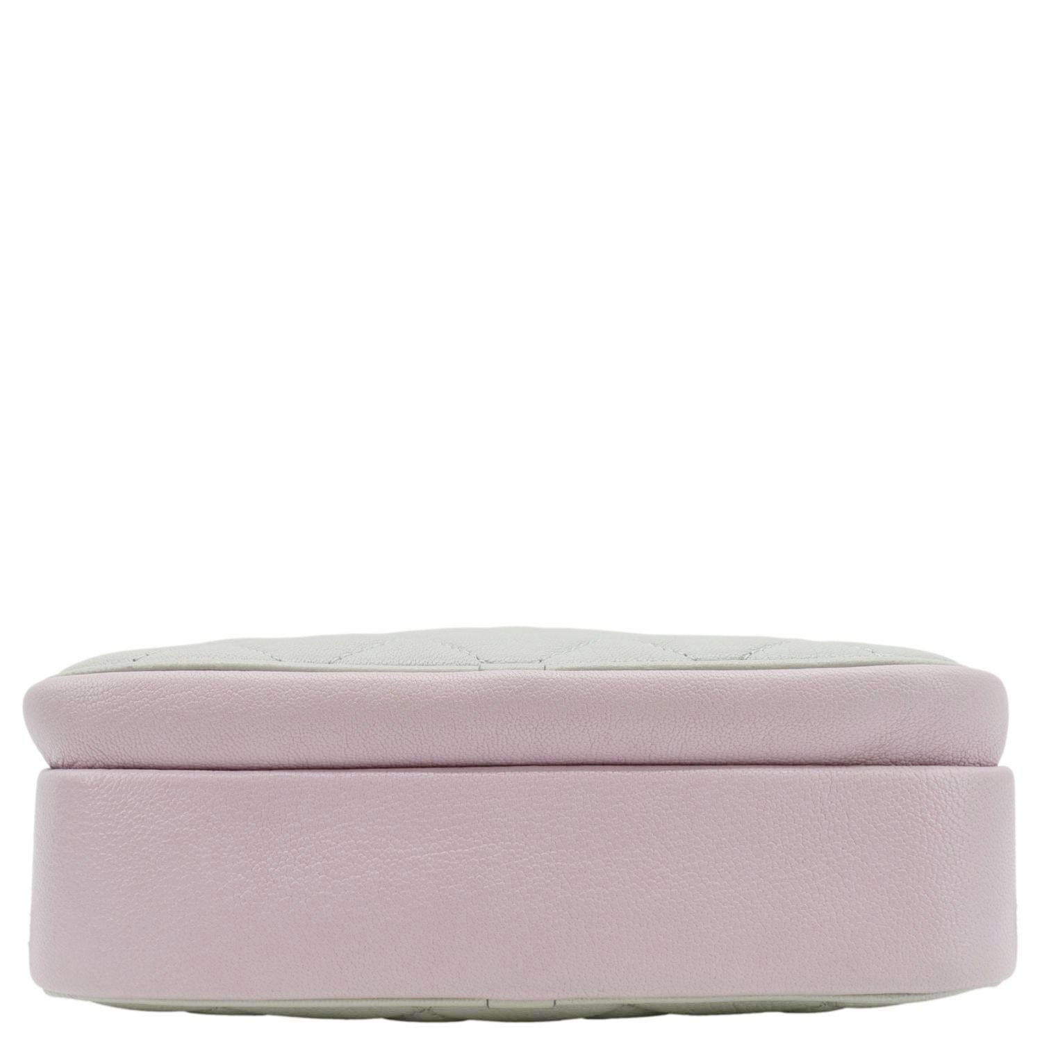 CHANEL CC Double Zip Quilted Leather Tri-Color Belt Bag Pink