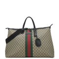 GUCCI Large Zippered GG Supreme Canvas Web Duffle Bag Beige 353406