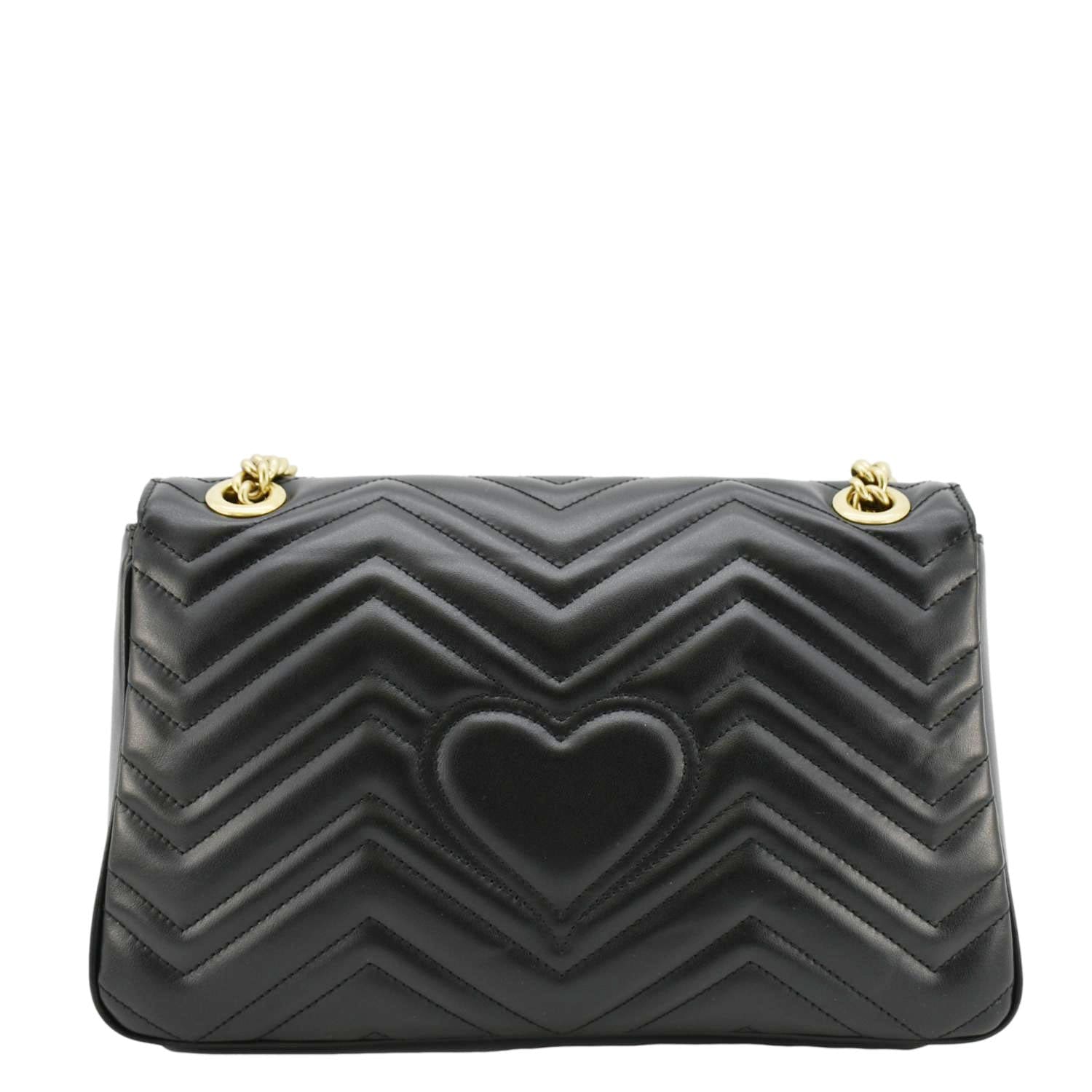 GUCCI GG Marmont Medium Matelasse Shoulder Bag Black 443496