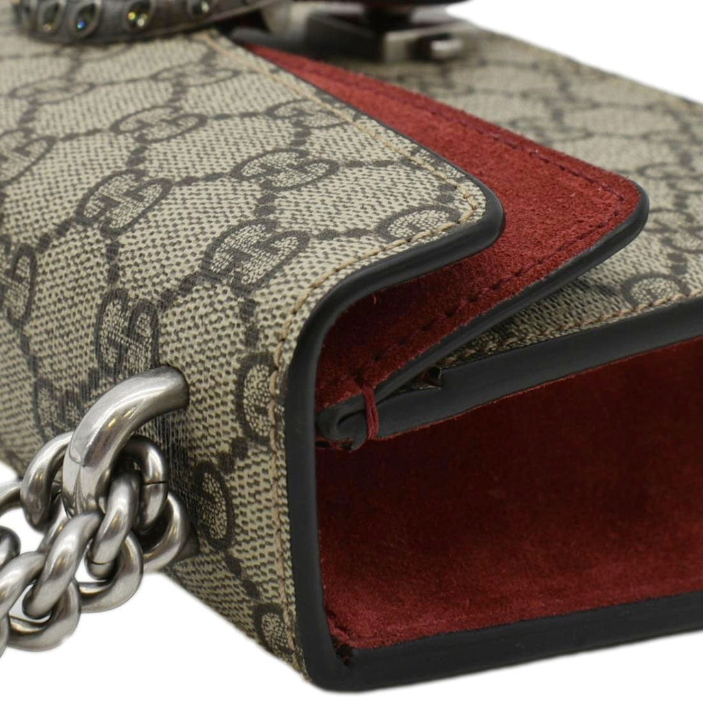 GUCCI Dionysus Small Rectangular GG Supreme Canvas Shoulder Bag Beige 499623