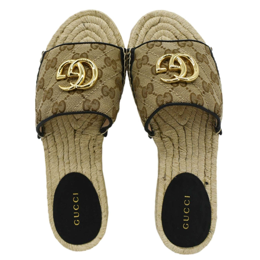 GUCCI Espadrilles GG Canvas Mules Beige 620120