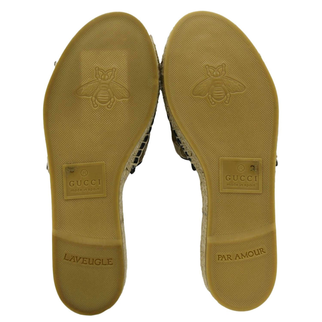GUCCI Espadrilles GG Canvas Mules Beige 620120