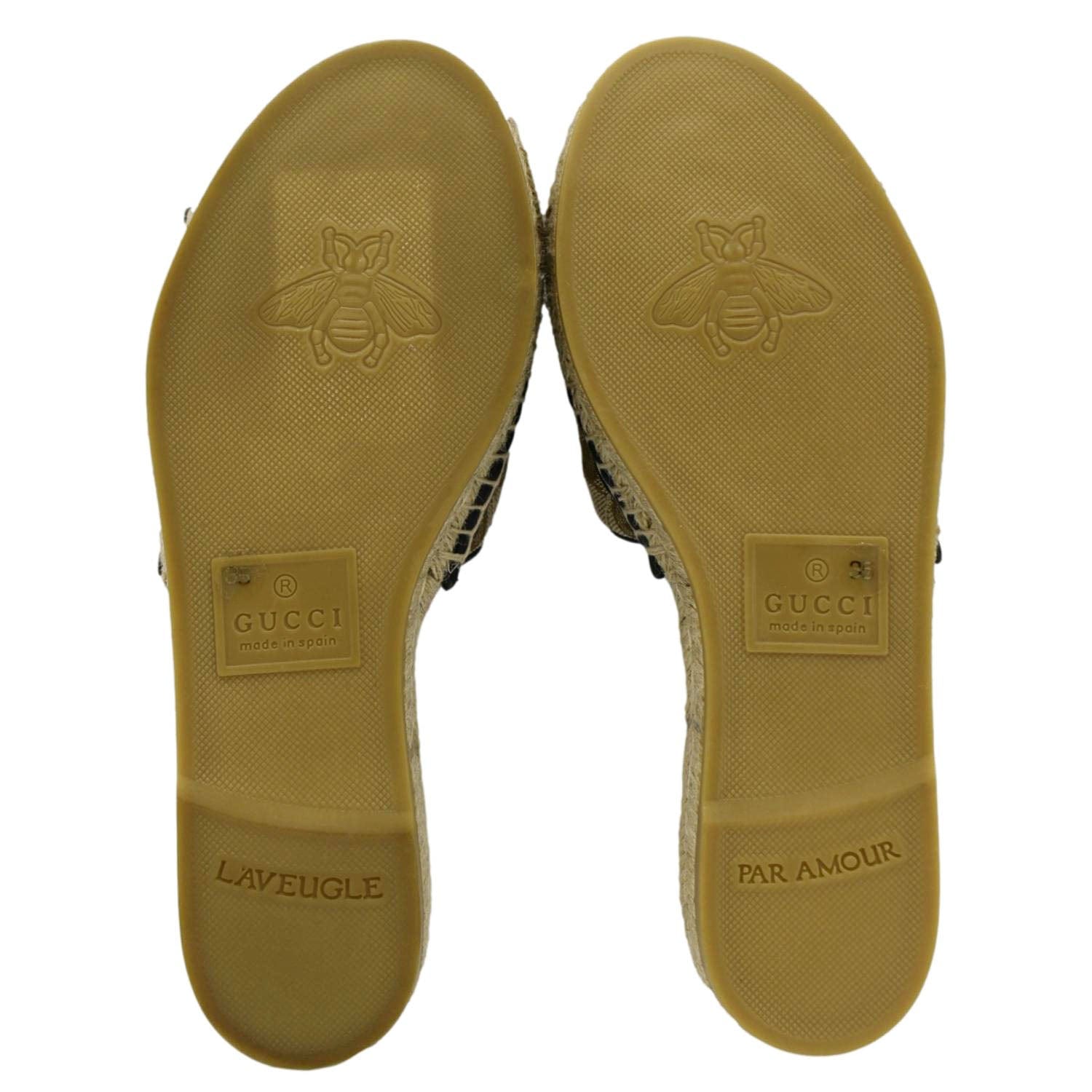 GUCCI Espadrilles GG Canvas Mules Beige 620120