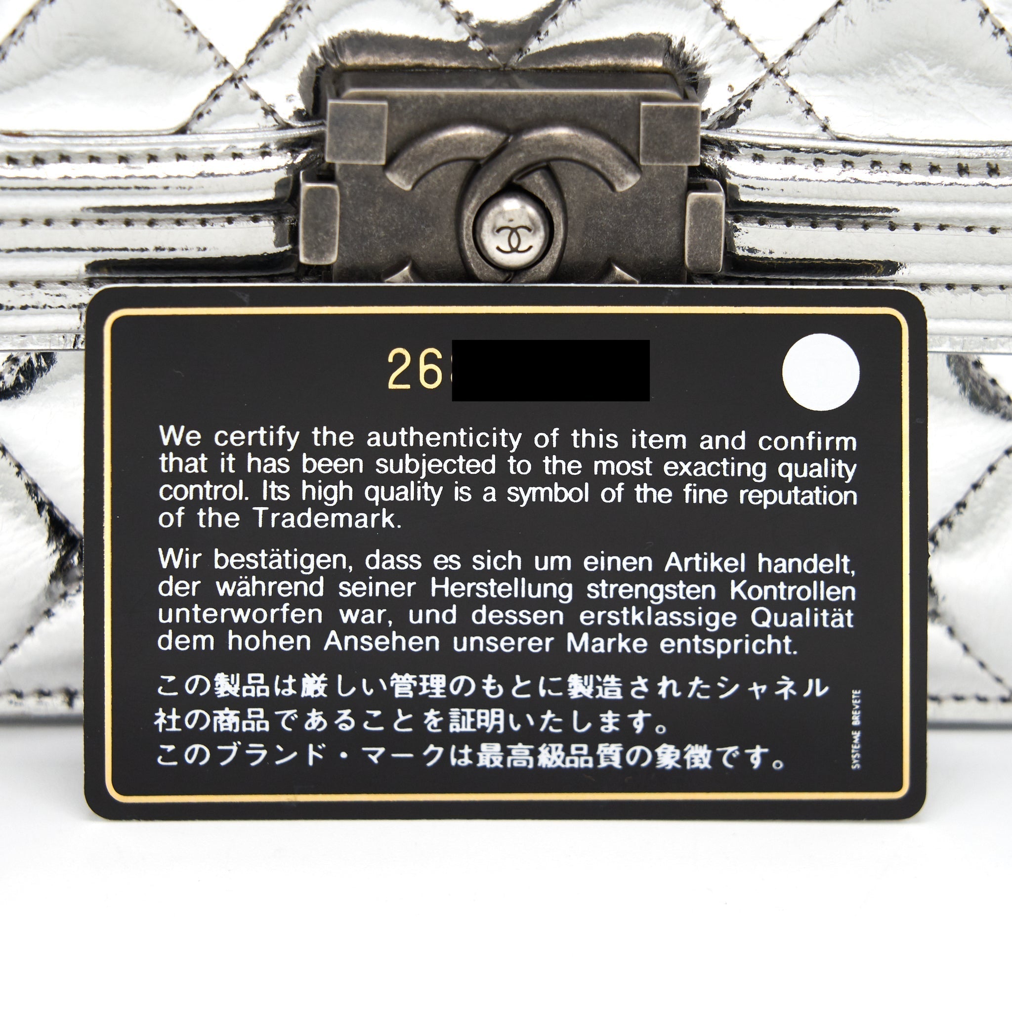 Chanel Boy Chanel Leboy Silver with Ruthenium Hardware