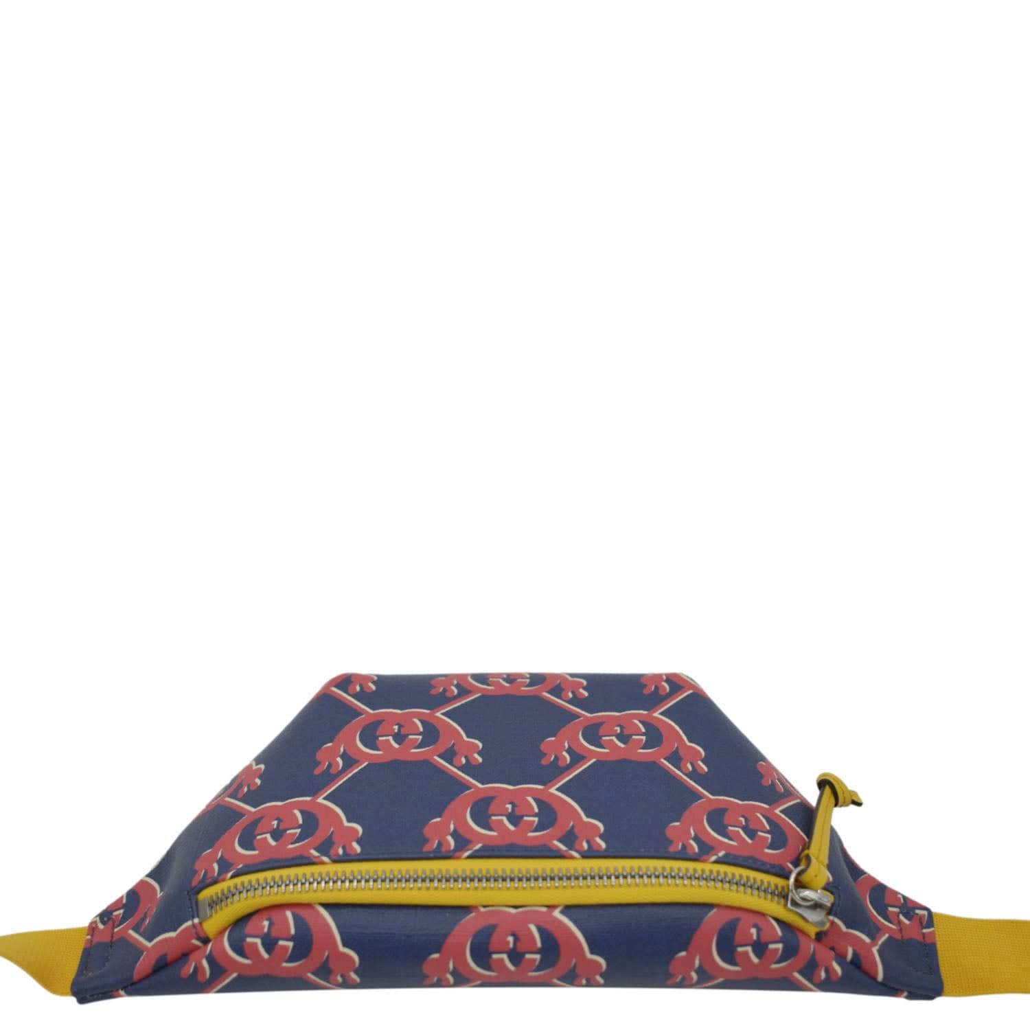 GUCCI Children's Interlocking G Snail Print Canvas Bumbag Blue 502095