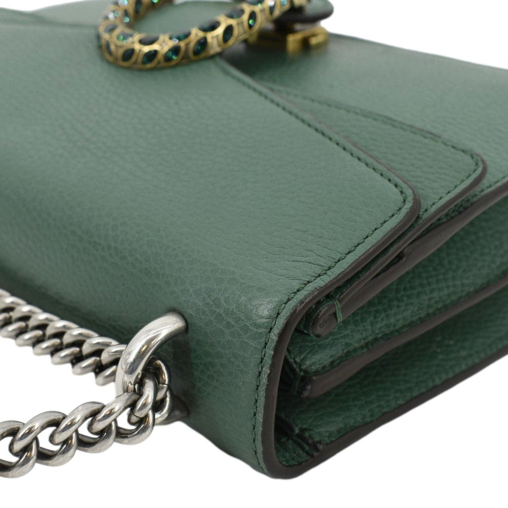 GUCCI Dionysus Small Leather Shoulder Bag Emerald Green 400249