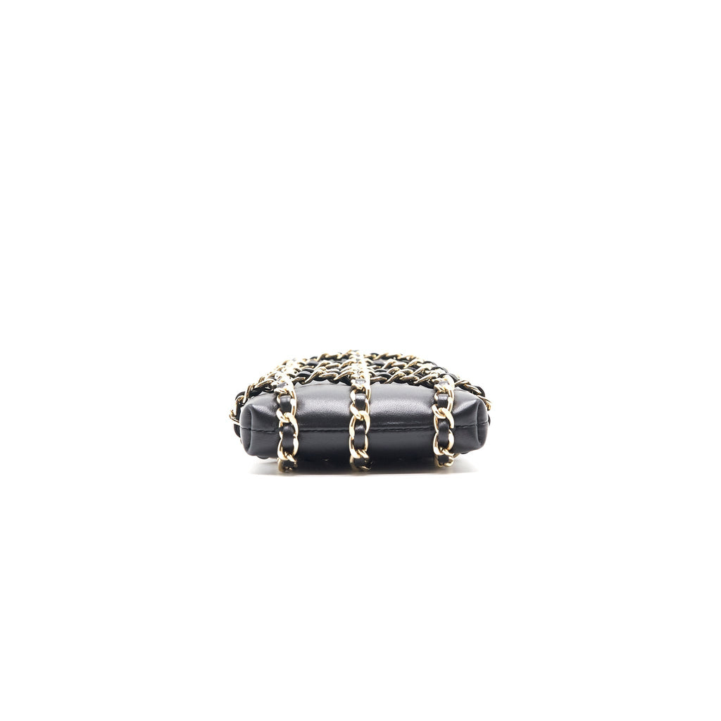 Chanel Gold Clutch O Chain Phone Holder Crossbody Bag