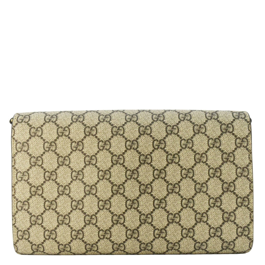 GUCCI Horsebit 1955 Small GG Supreme Canvas Shoulder Bag Beige 677286
