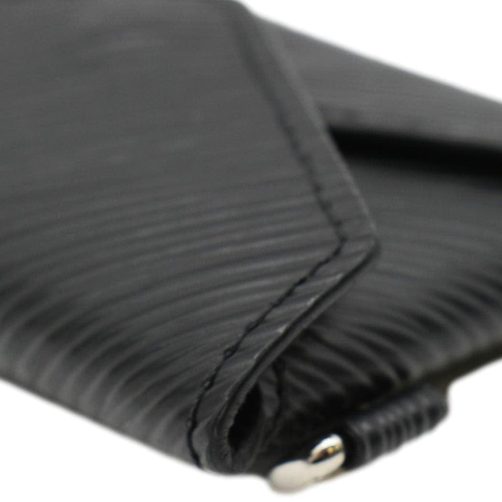 LOUIS VUITTON Kirigami Necklace Epi Leather Clutch Black