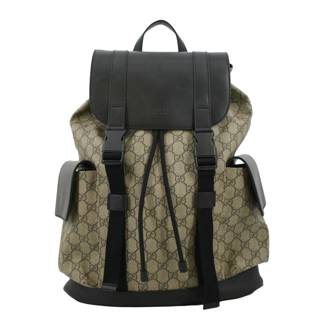GUCCI Soft GG Supreme Canvas Backpack Bag Beige