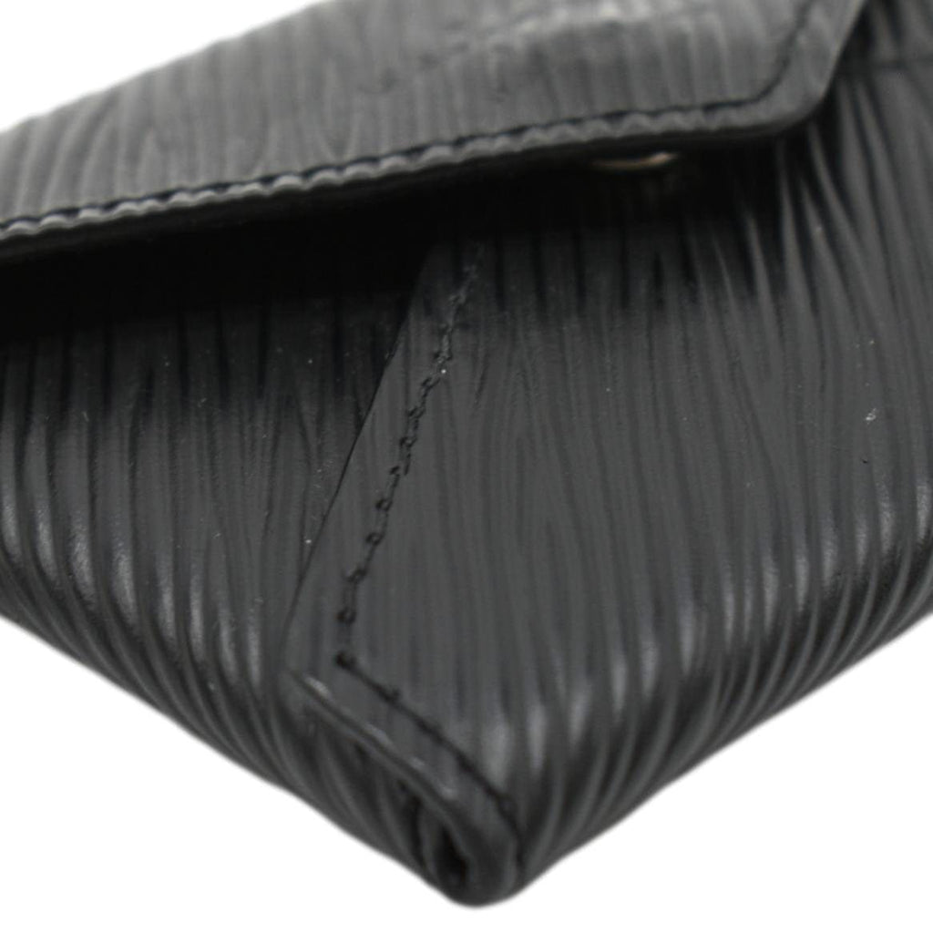 LOUIS VUITTON Kirigami Necklace Epi Leather Clutch Black