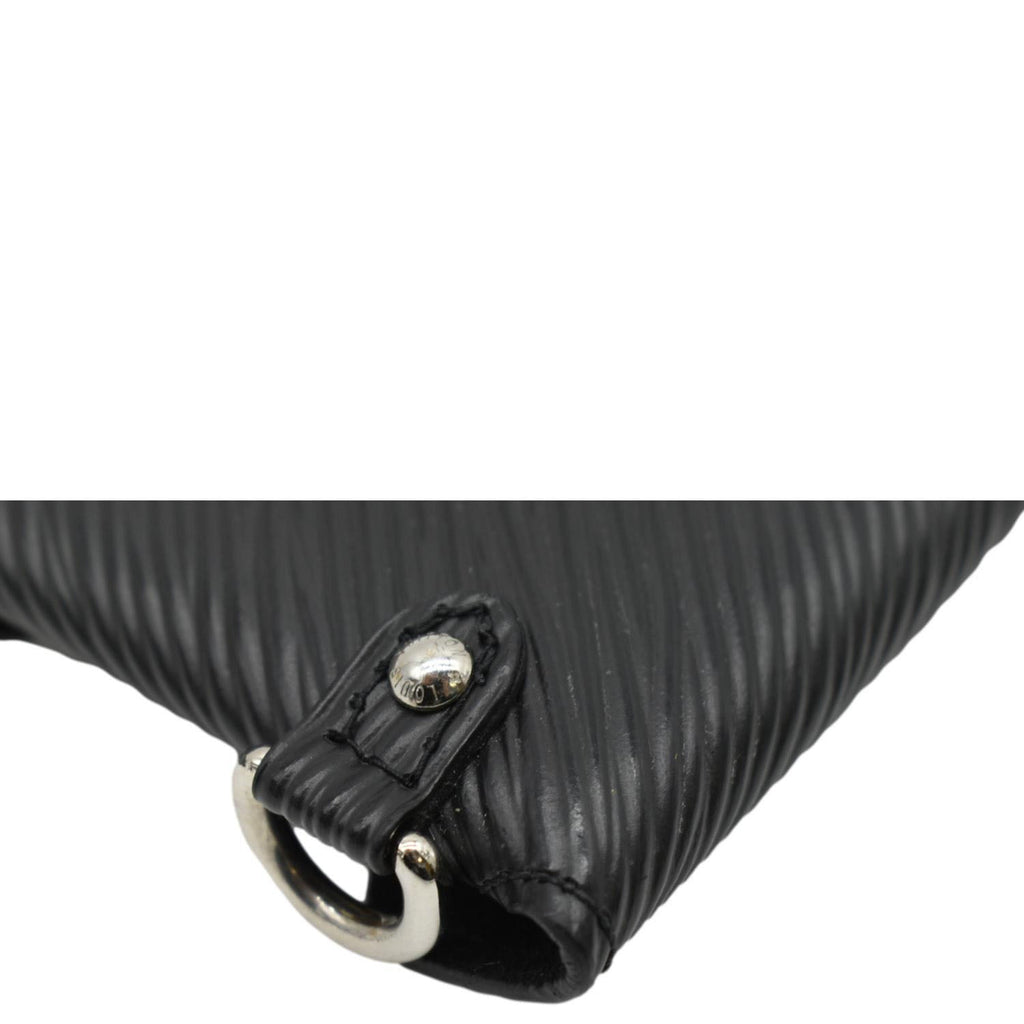LOUIS VUITTON Kirigami Necklace Epi Leather Clutch Black
