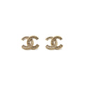 Chanel CC crystal Earrings Light Gold