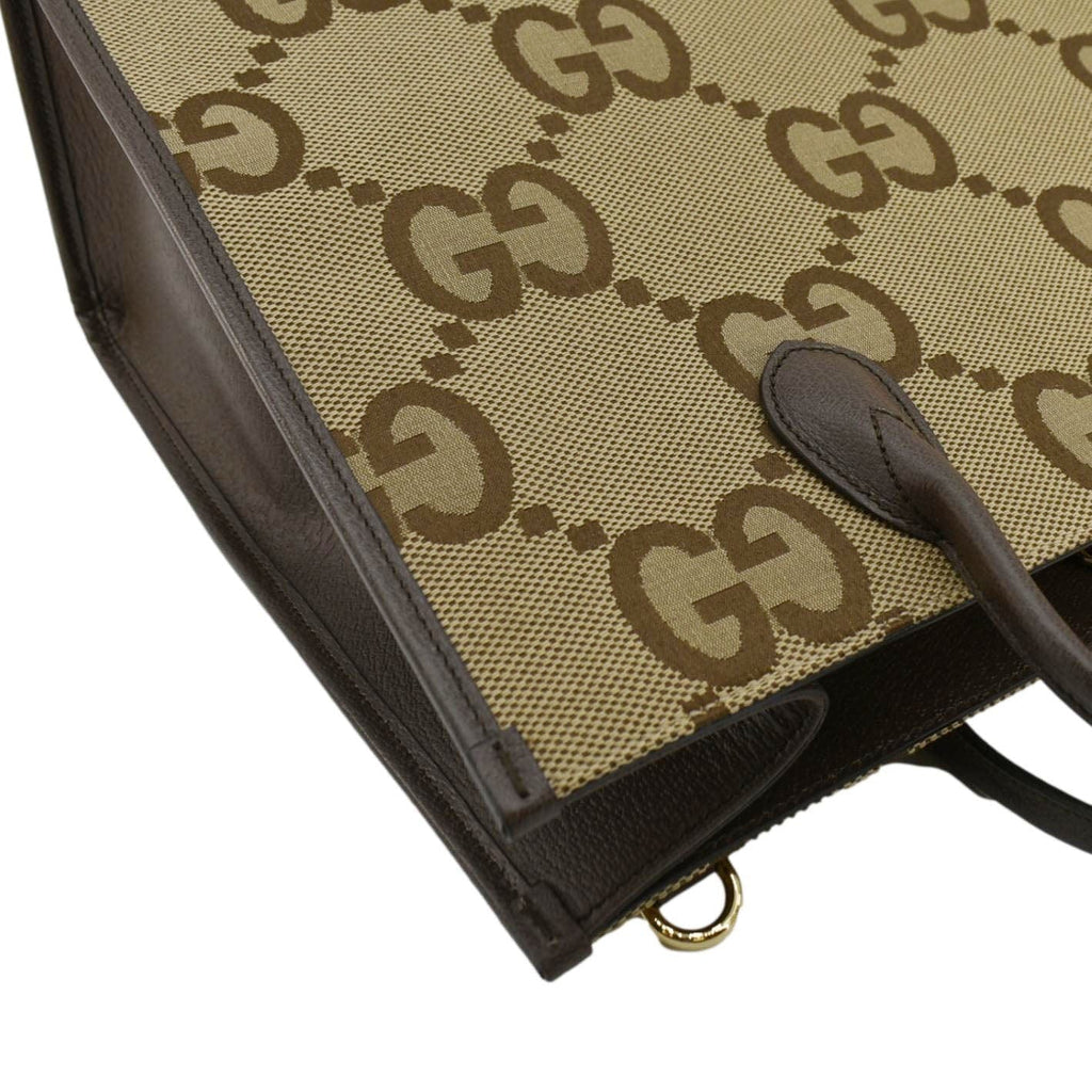 GUCCI Jumbo GG Canvas Tote Shoulder Bag Beige 678839