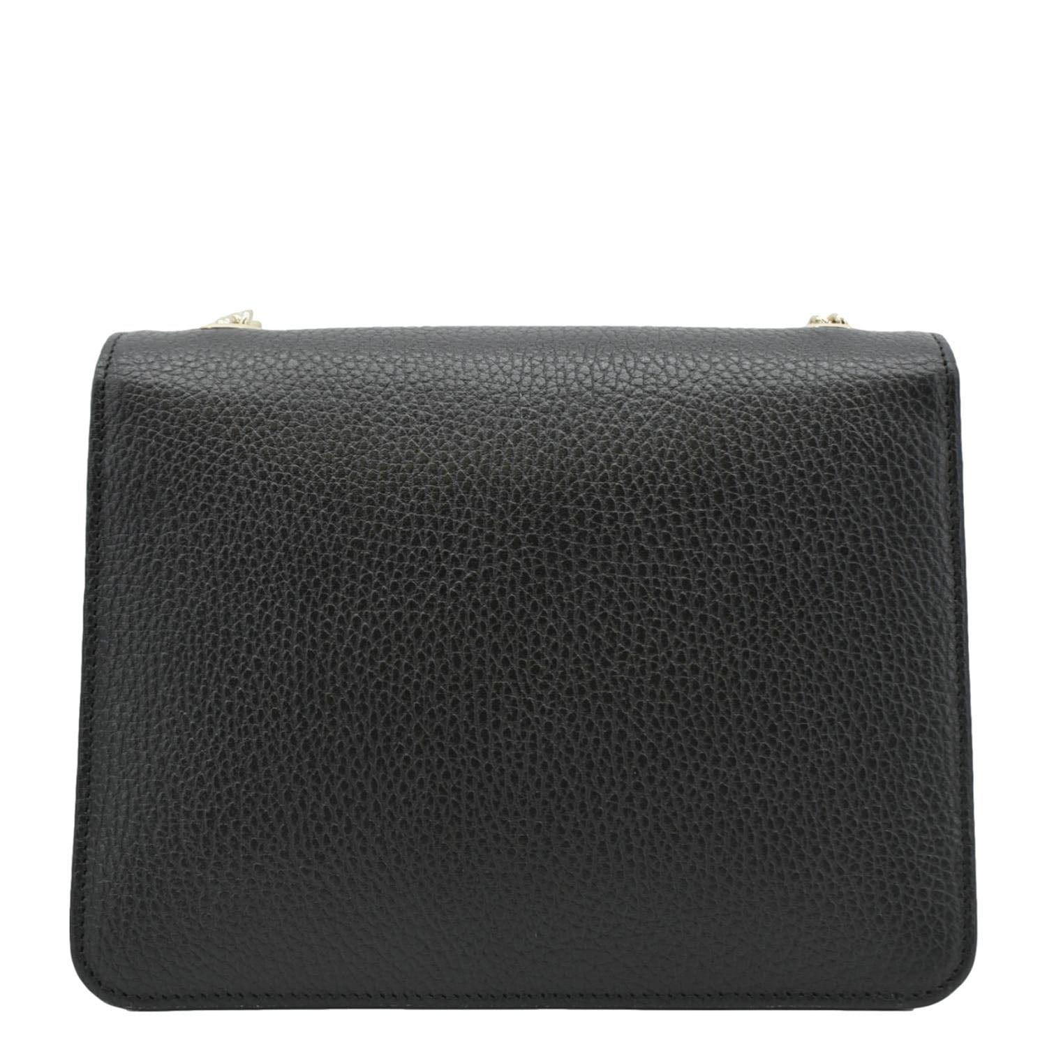 GUCCI Interlocking GG Leather Crossbody Bag Black 510304