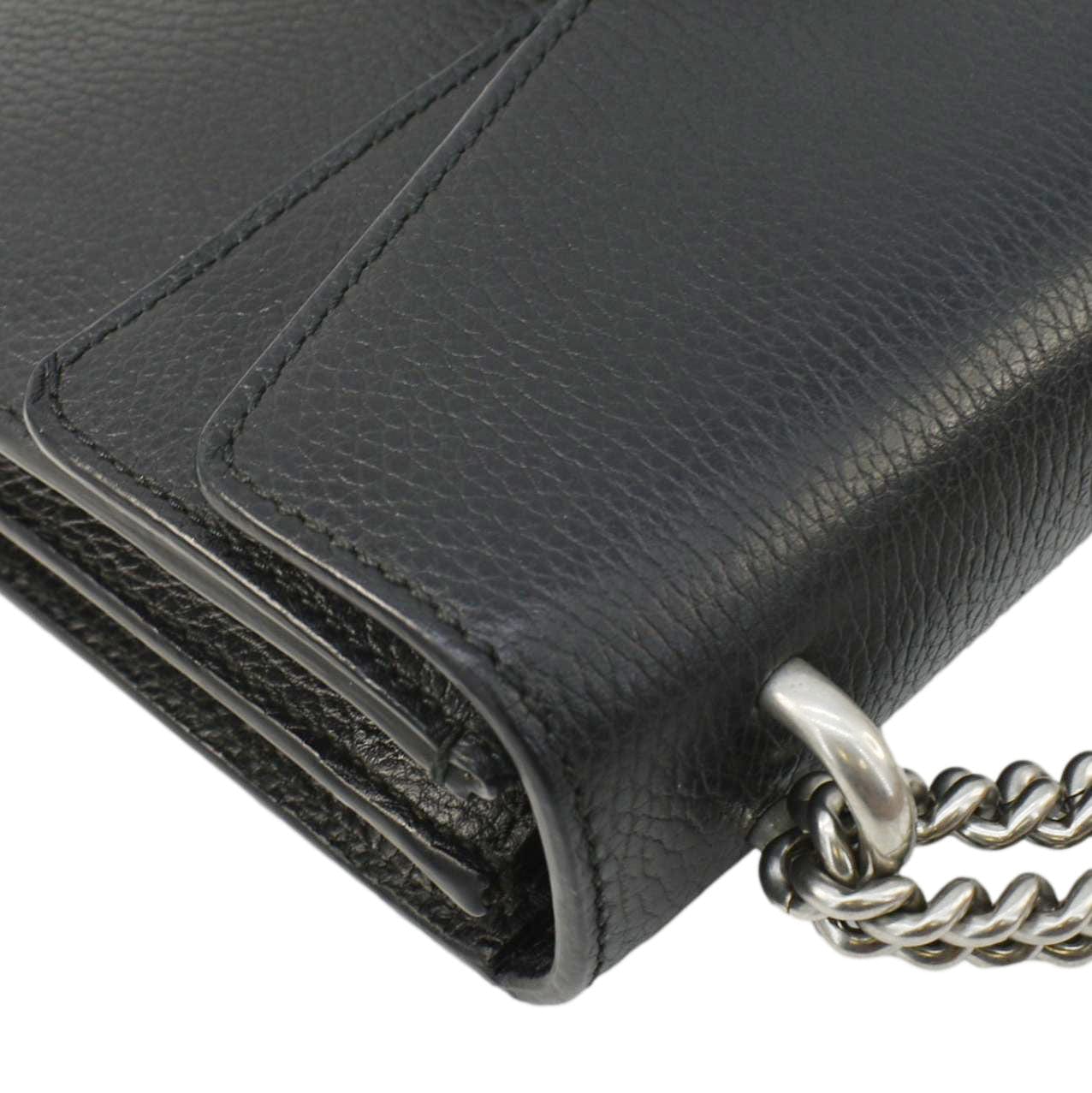 GUCCI Dionysus Small Leather Shoulder Bag Black 400249