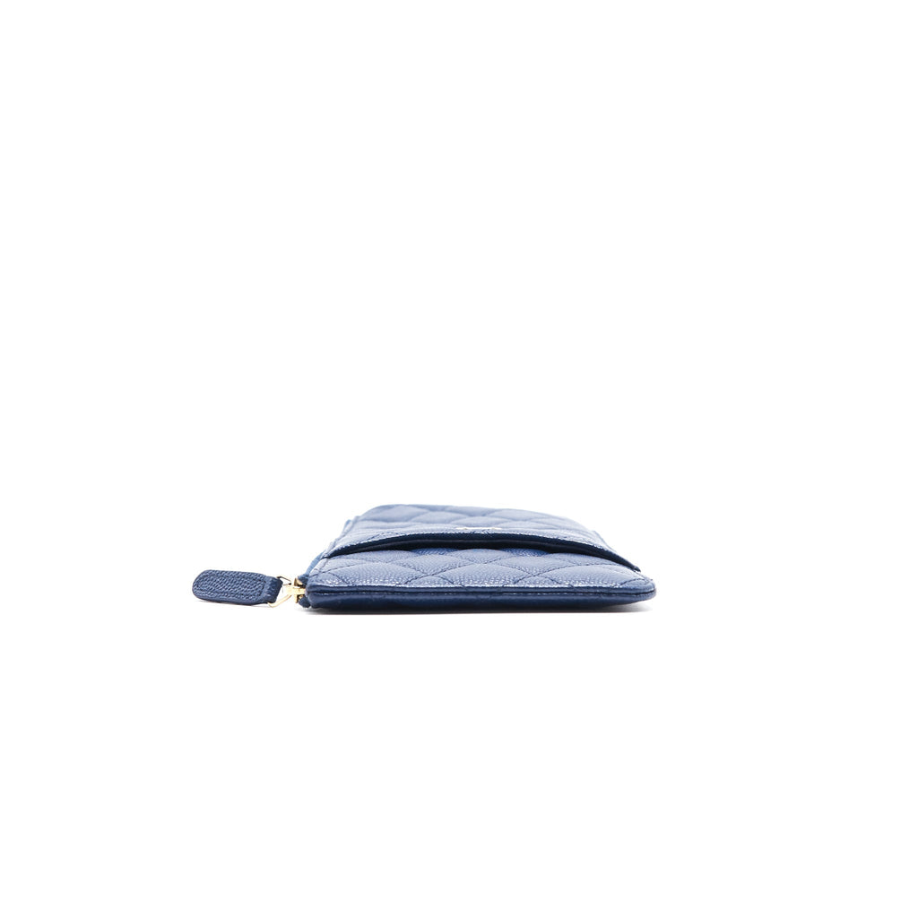 CHANEL PHONE POUCH CAVIAR NAVY BLUE