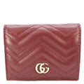 GUCCI Marmont GG Matelasse Leather  Case Wallet Red 466492