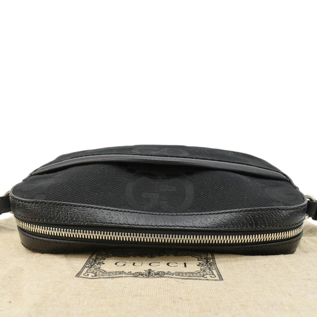 GUCCI  jumbo GG Canvas Messenger Bag Black 675891