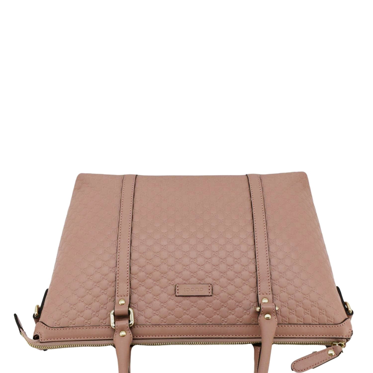 GUCCI Convertible GG Microguccissima Leather Satchel Bag Dusty Pink 449656