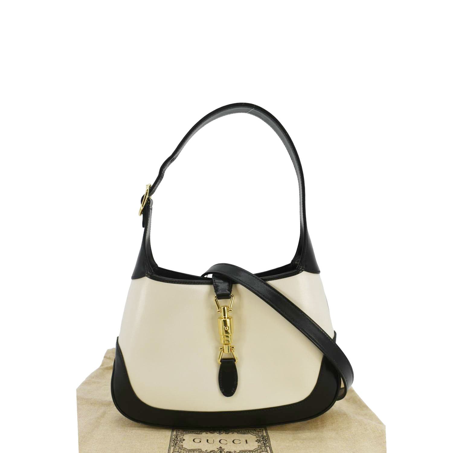 GUCCI Jackie 1961 Small Leather Shoulder Bag White 636706