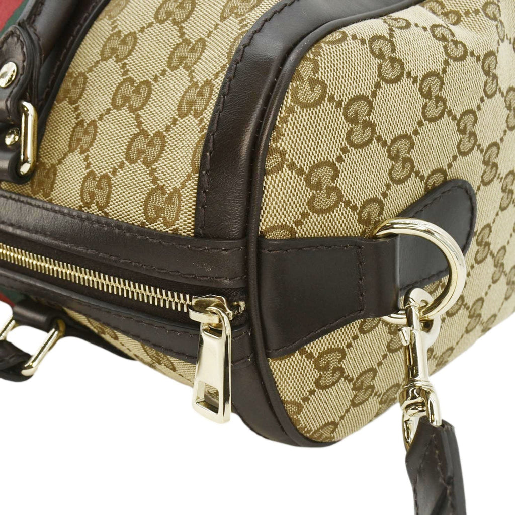 GUCCI Vintage Web Original GG Boston Bag Beige 247205