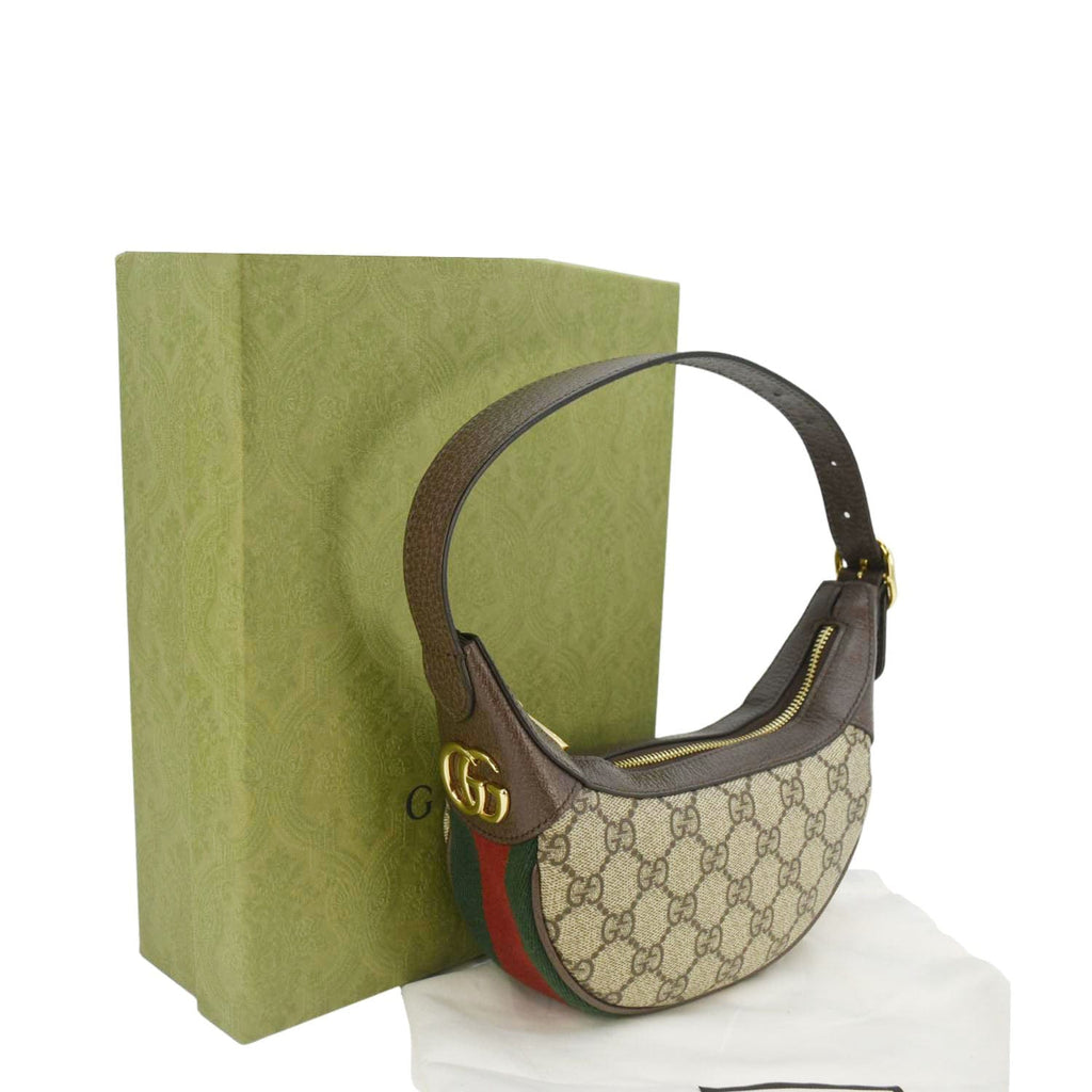 GUCCI Ophidia Mini GG Supreme Canvas Hobo Bag Beige 658551