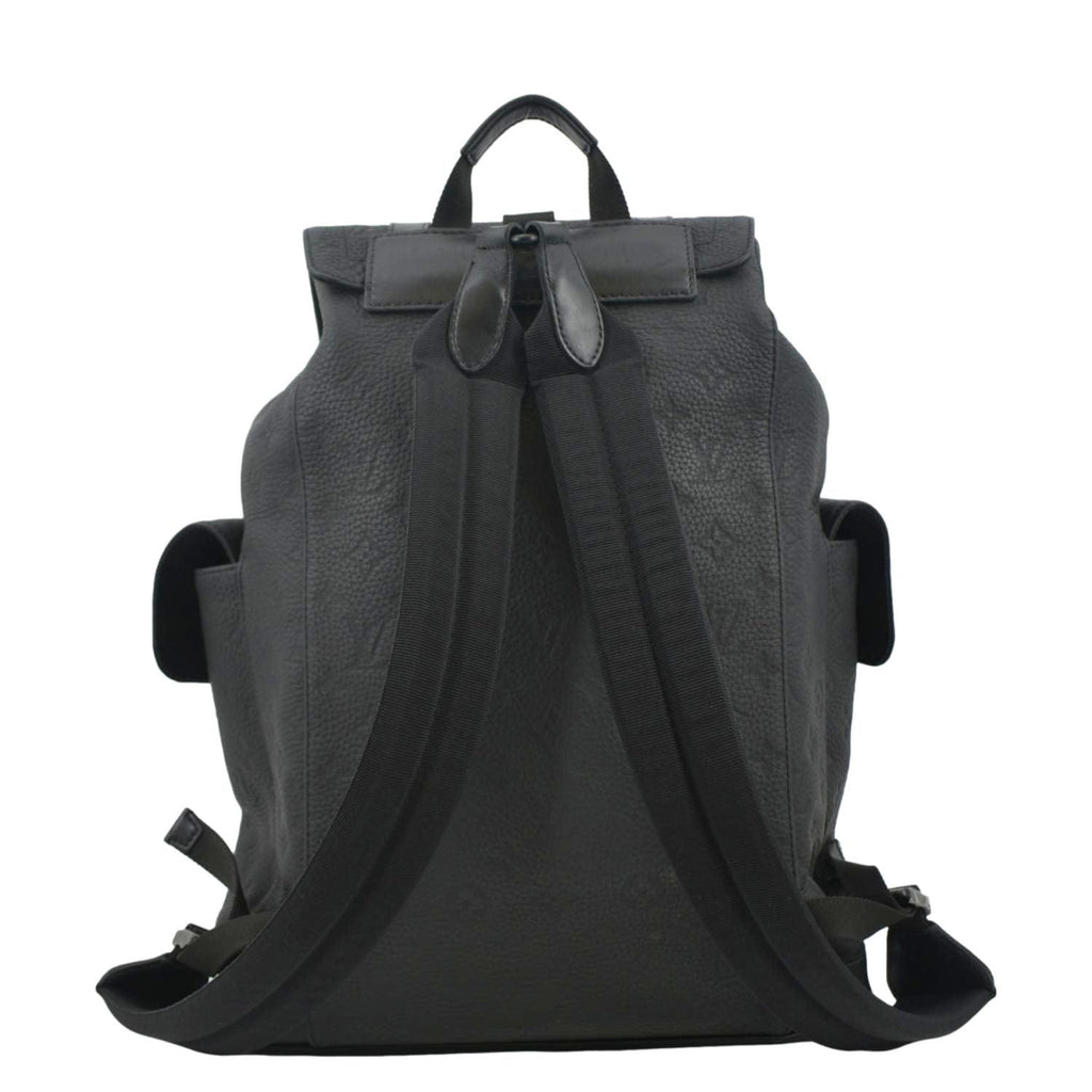 LOUIS VUITTON Christopher PM Monogram Taurillon Leather Backpack Bag Black