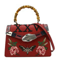 GUCCI Lilith Bamboo Leather Top Handle Shoulder Bag Red 453751